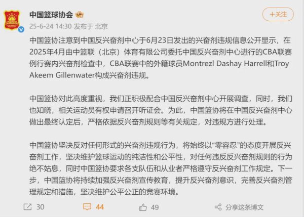 满瑞网 新疆男篮承认了！哈雷尔兴奋剂违规！或被中国篮协终身禁赛