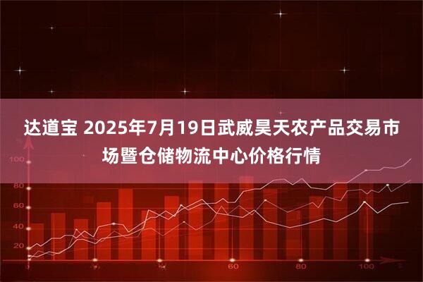 达道宝 2025年7月19日武威昊天农产品交易市场暨仓储物流中心价格行情